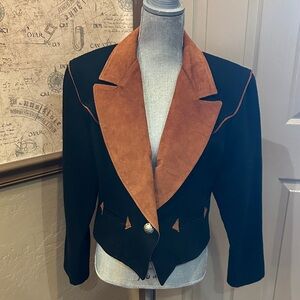 Chic Black and Tan Women's Blazer